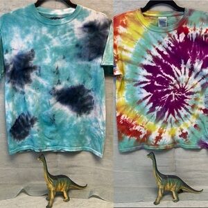 Colorful Tie-Dye Kids T-Shirts Set of Two (2) | Youth Large